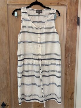 Michael Stars tie waist dress with Navy & Light Blue Stripes